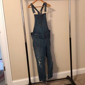 Denim maternity overalls
